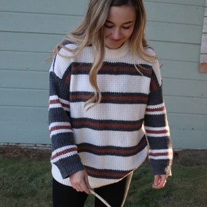 oversized striped sweater